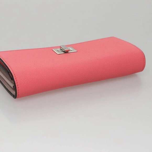 FENDI Peek A Boo Long Wallet Leather Pink 8M0427 - Picture 5 of 16